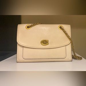 Cream Coach bag